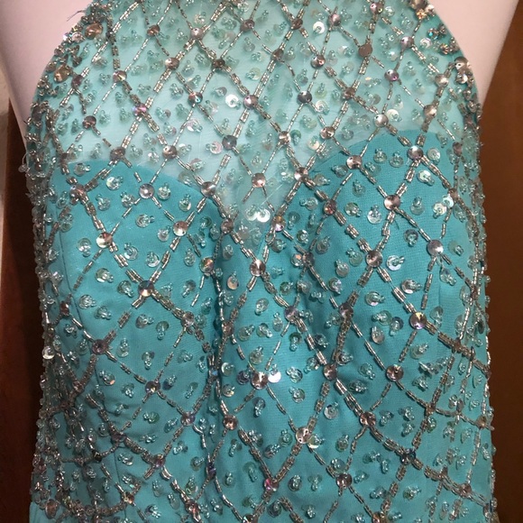 Turquoise Prom Dress - Picture 2 of 3